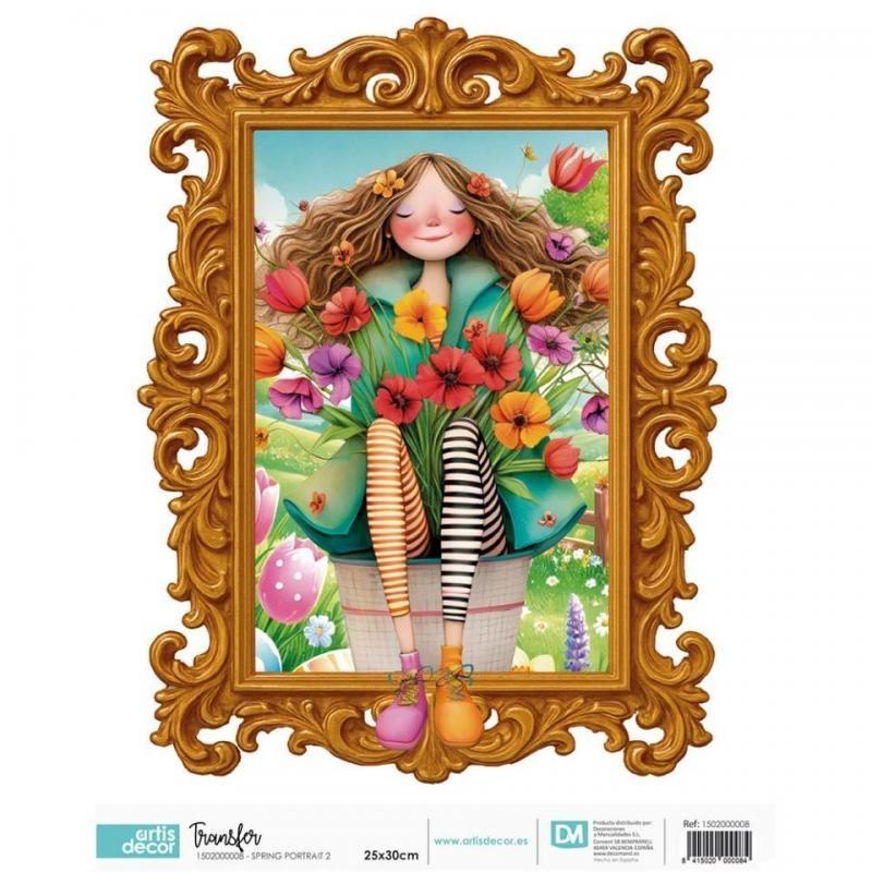 TRANSFER DTF TEXTIL 25x30cm. Spring Portrait 2