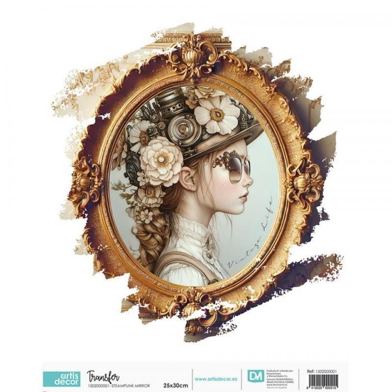 TRANSFER DTF TEXTIL 25x30cm. Steampunk Mirror