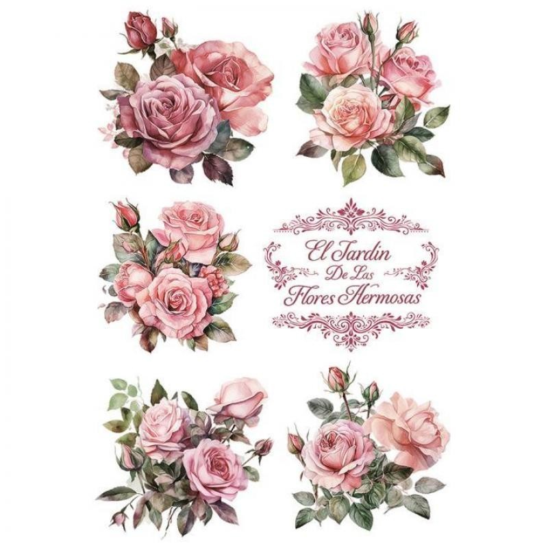 Transfer DTF UV PREMIUM 20x25 El jardin de las flores hermosas