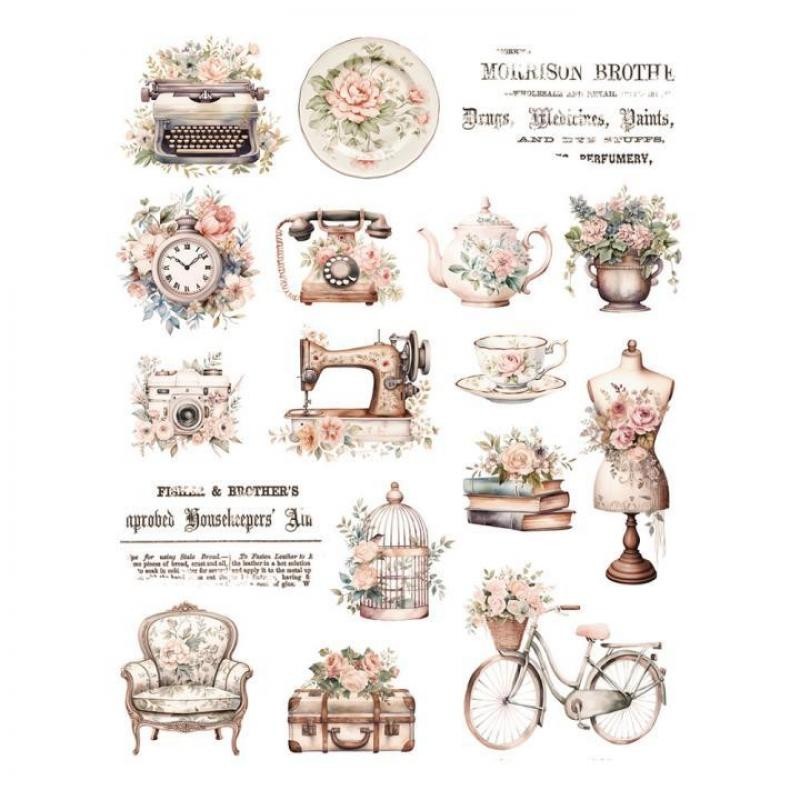 Transfer DTF UV PREMIUM 20x25 Elementos shabby chic